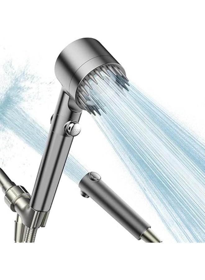 High Pressure Filtered Shower Head - 2-in-1 Handheld, Pause Button, Multiple Spray Modes, Multi-Stage Filtration Beads for Hard Water, Water-Saving - Image 1